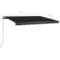 vidaXL Toldo de pie retráctil manual gris antracita 450x350 cm