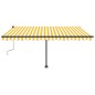 vidaXL Toldo de pie manual retráctil amarillo y blanco 400x350 cm vidaXL Toldo de pie manual retráctil amarillo y blanco 400x350 cm