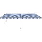vidaXL Toldo de pie retráctil manual azul y blanco 500x300 cm vidaXL Toldo de pie retráctil manual azul y blanco 500x300 cm