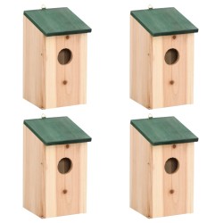 vidaXL Casa para pájaros 4 unidades madera 12x12x22 cm 