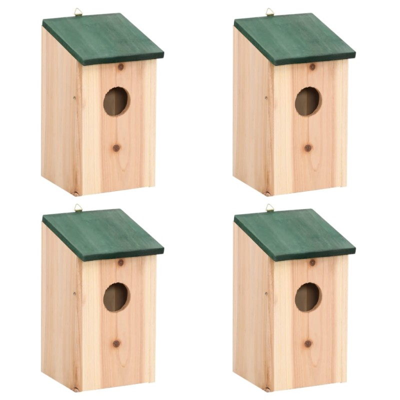 vidaXL Casa para pájaros 4 unidades madera 12x12x22 cm vidaXL Casa para pájaros 4 unidades madera 12x12x22 cm
