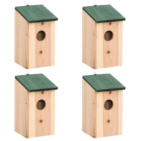 vidaXL Casa para pájaros 4 unidades madera 12x12x22 cm 