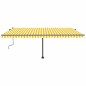 vidaXL Toldo retráctil manual con luz LED amarillo y blanco 500x300 cm vidaXL Toldo retráctil manual con luz LED amarillo y blanco 500x300 cm