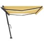 vidaXL Toldo retráctil manual con luz LED amarillo y blanco 500x300 cm vidaXL Toldo retráctil manual con luz LED amarillo y blanco 500x300 cm