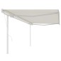 vidaXL Toldo retráctil automático con postes crema 5x3,5 m vidaXL Toldo retráctil automático con postes crema 5x3,5 m