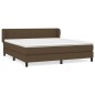 vidaXL Cama box spring con colchón tela marrón oscuro 160x200 cm vidaXL Cama box spring con colchón tela marrón oscuro 160x200 cm