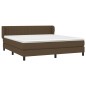 vidaXL Cama box spring con colchón tela marrón oscuro 160x200 cm vidaXL Cama box spring con colchón tela marrón oscuro 160x200 cm