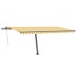 vidaXL Toldo de pie automático amarillo y blanco 500x300 cm vidaXL Toldo de pie automático amarillo y blanco 500x300 cm