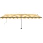 vidaXL Toldo de pie automático amarillo y blanco 500x300 cm vidaXL Toldo de pie automático amarillo y blanco 500x300 cm