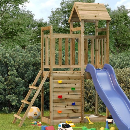 vidaXL Parque infantil de madera pino impregnada 52,5x110,5x214 cm