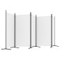vidaXL Biombo divisor de 5 paneles de tela blanco 433x180 cm vidaXL Biombo divisor de 5 paneles de tela blanco 433x180 cm