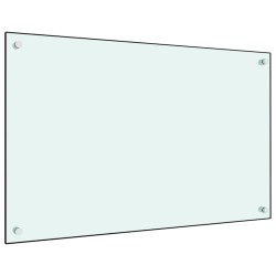  vidaXL Protección salpicaduras cocina vidrio templado blanco 80x50 cm