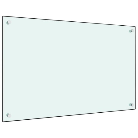  vidaXL Protección salpicaduras cocina vidrio templado blanco 80x50 cm