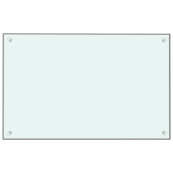  vidaXL Protección salpicaduras cocina vidrio templado blanco 80x50 cm