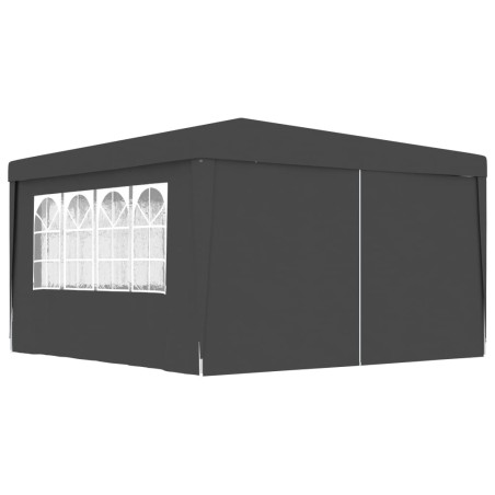 vidaXL Carpa profesional para fiestas con paredes gris 90 g/m² 4x4 m