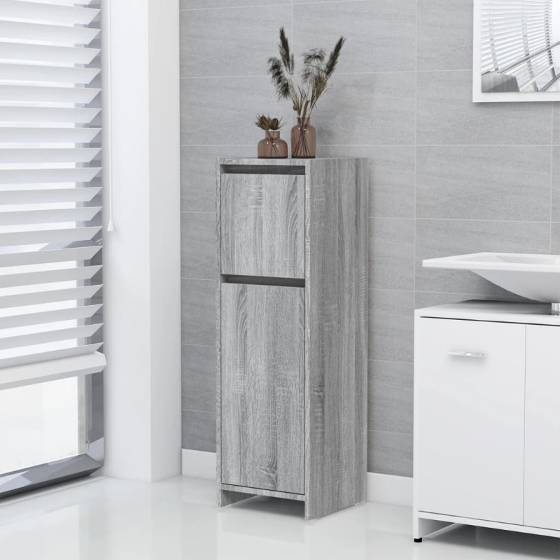 vidaXL Armario de baño madera contrachapada gris Sonoma 30x30x95 cm vidaXL Armario de baño madera contrachapada gris Sonoma 30x30x95 cm