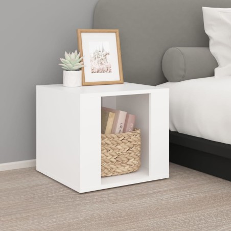 vidaXL Mesita de noche madera contrachapada blanco 41x40x36 cm