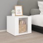 vidaXL Mesita de noche madera contrachapada blanco 41x40x36 cm vidaXL Mesita de noche madera contrachapada blanco 41x40x36 cm