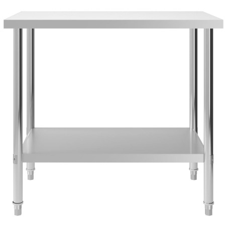 vidaXL Mesa de trabajo para cocina acero inoxidable 100x60x85 cm