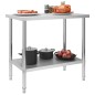 vidaXL Mesa de trabajo para cocina acero inoxidable 100x60x85 cm