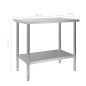 vidaXL Mesa de trabajo para cocina acero inoxidable 100x60x85 cm