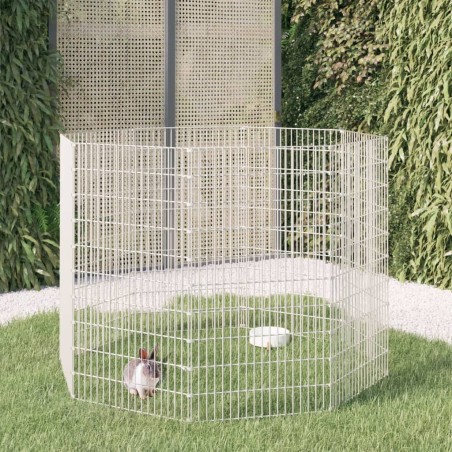 vidaXL Jaula para conejos 8 paneles hierro galvanizado 54x100 cm