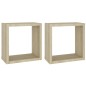 vidaXL Estantes cubo de pared 2 unidades roble Sonoma 30x15x30 cm vidaXL Estantes cubo de pared 2 unidades roble Sonoma 30x15x30 cm