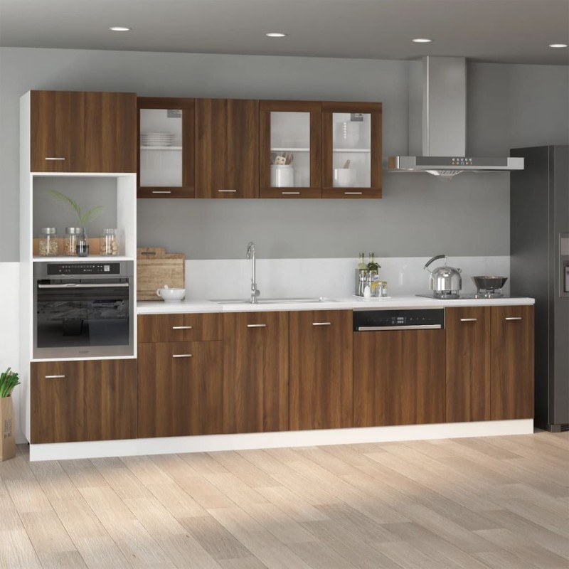 vidaXL Armario bajo fregadero madera ingeniería marrón 80x46x81,5 cm vidaXL Armario bajo fregadero madera ingeniería marrón 80x46x81,5 cm