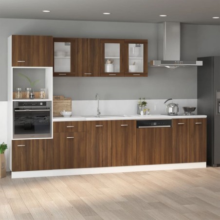vidaXL Armario bajo fregadero madera ingeniería marrón 80x46x81,5 cm