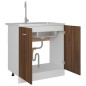 vidaXL Armario bajo fregadero madera ingeniería marrón 80x46x81,5 cm vidaXL Armario bajo fregadero madera ingeniería marrón 80x46x81,5 cm