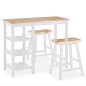 vidaXL Conjunto de mesa alta de cocina 3 piezas MDF blanco vidaXL Conjunto de mesa alta de cocina 3 piezas MDF blanco