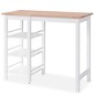 vidaXL Conjunto de mesa alta de cocina 3 piezas MDF blanco vidaXL Conjunto de mesa alta de cocina 3 piezas MDF blanco