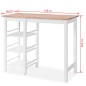vidaXL Conjunto de mesa alta de cocina 3 piezas MDF blanco vidaXL Conjunto de mesa alta de cocina 3 piezas MDF blanco