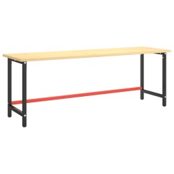 vidaXL Estructura banco de trabajo metal negro y rojo mate 220x57x79cm