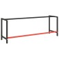 vidaXL Estructura banco de trabajo metal negro y rojo mate 220x57x79cm vidaXL Estructura banco de trabajo metal negro y rojo mate 220x57x79cm