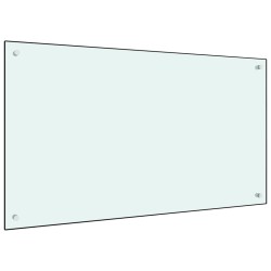 vidaXL Protección salpicaduras cocina vidrio templado blanco 100x60 cm