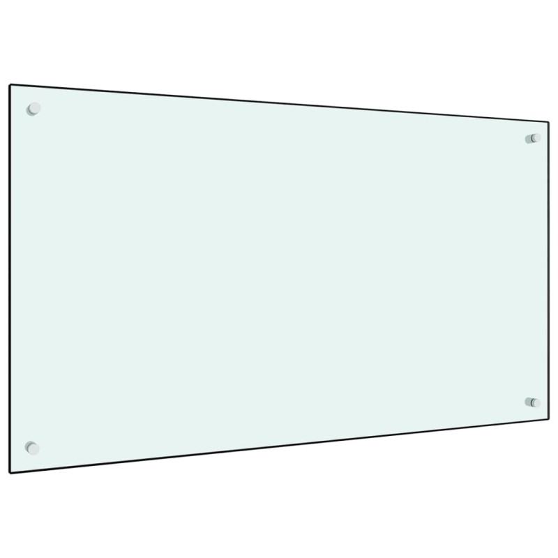 vidaXL Protección salpicaduras cocina vidrio templado blanco 100x60 cm