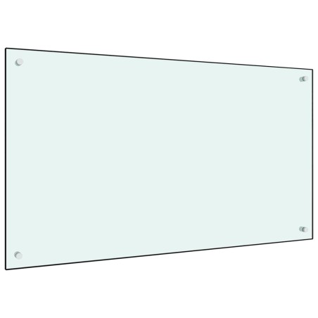 vidaXL Protección salpicaduras cocina vidrio templado blanco 100x60 cm