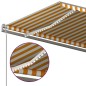vidaXL Toldo retráctil manual con postes amarillo y blanco 5x3 m