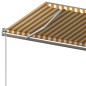vidaXL Toldo retráctil automático con postes amarillo y blanco 5x3 m vidaXL Toldo retráctil automático con postes amarillo y blanco 5x3 m