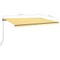 vidaXL Toldo retráctil automático con postes amarillo y blanco 5x3 m vidaXL Toldo retráctil automático con postes amarillo y blanco 5x3 m