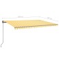 vidaXL Toldo manual retráctil con postes amarillo y blanco 5x3,5 m vidaXL Toldo manual retráctil con postes amarillo y blanco 5x3,5 m