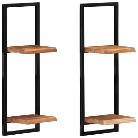 vidaXL Estantes de pared 2 unidades madera maciza acacia 25x25x75 cm 