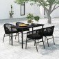 vidaXL Juego de comedor para jardín 5 piezas negro vidaXL Juego de comedor para jardín 5 piezas negro