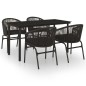 vidaXL Juego de comedor para jardín 5 piezas negro vidaXL Juego de comedor para jardín 5 piezas negro