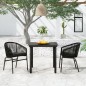 vidaXL Juego de comedor para jardín 3 piezas negro vidaXL Juego de comedor para jardín 3 piezas negro