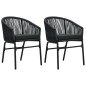 vidaXL Juego de comedor para jardín 3 piezas negro vidaXL Juego de comedor para jardín 3 piezas negro