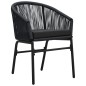 vidaXL Juego de comedor para jardín 3 piezas negro vidaXL Juego de comedor para jardín 3 piezas negro