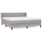 vidaXL Cama box spring con colchón tela gris claro 180x200 cm