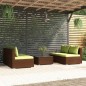 vidaXL Set sofás de jardín 5 piezas y cojines ratán sintético marrón vidaXL Set sofás de jardín 5 piezas y cojines ratán sintético marrón